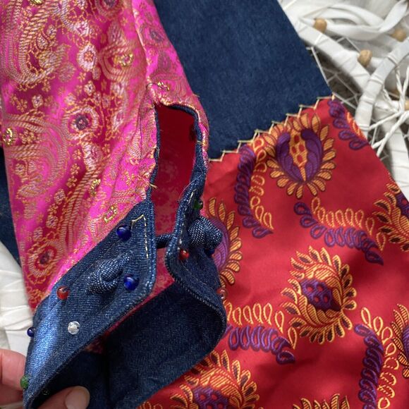 Sandy Starkman Vintage Multicolor Patch,Bead detail, Artsy, Lagenlook Jacket 1X - Picture 8 of 8